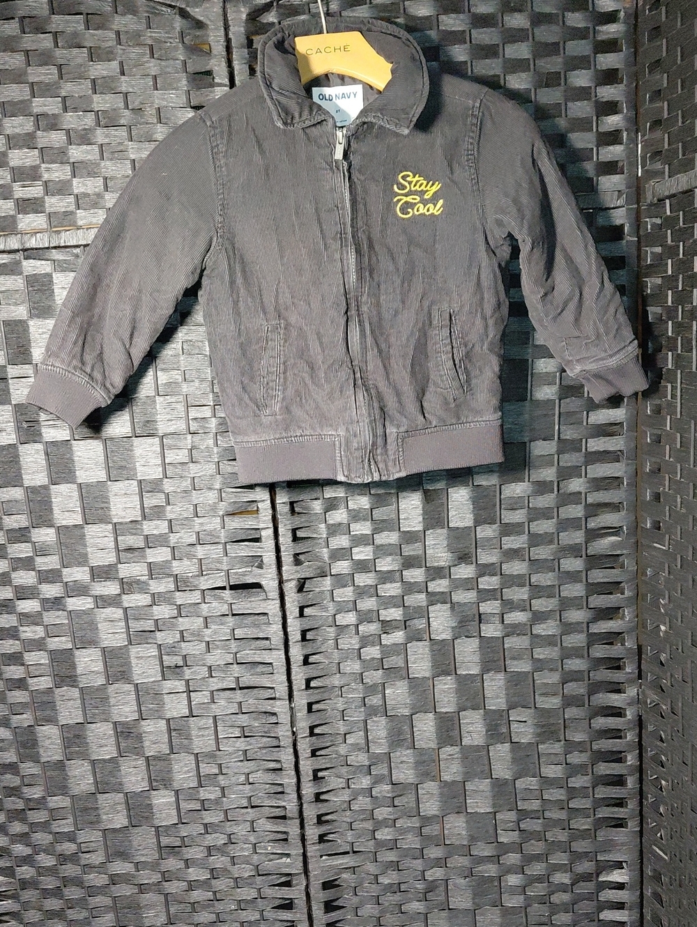 Corduroy Full Zip Embroidered Bomber Jacket for Toddler Boys
